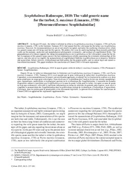 Scophthalmus Rafinesque, 1810: The valid generic name for the turbot, S. maximus (Linnaeus, 1758) [Pleuronectiformes: Scophthalmidae]