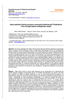 Does selective fishing conserve community biodiversity? Predictions from a length-based multispecies model Does selective fishing conserve community biodiversity? Predictions from a length-based multispecies model
