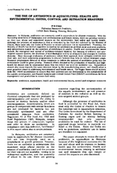The use of antibiotics in aquaculture: health and environmental issues, control and mitigation measures