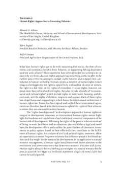 Human rights approaches to governing fisheries (Editorial) Human rights approaches to governing fisheries (Editorial)