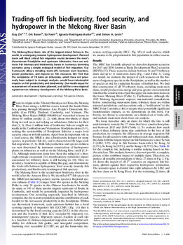 Trading-off fish biodiversity, food security, and hydropower in the Mekong River Basin Trading-off fish biodiversity, food security, and hydropower in the Mekong River Basin