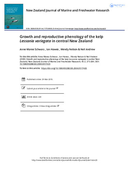 Growth and reproductive phenology of the kelp Lessonia variegata in central New Zealand Growth and reproductive phenology of the kelp Lessonia variegata in central New Zealand