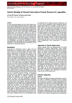 Selective breeding in fish and conservation of genetic resources for aquaculture Selective breeding in fish and conservation of genetic resources for aquaculture