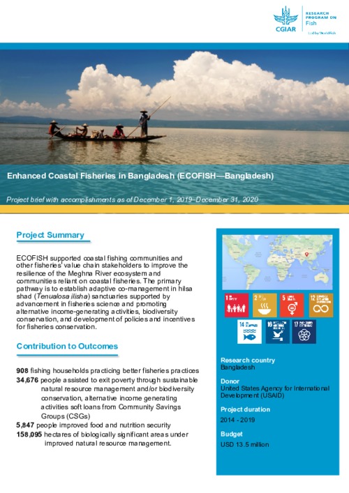 Enhanced Coastal Fisheries in Bangladesh phase 2 (EcoFish II) - Project brief (December 1, 2019–December 31, 2020) Enhanced Coastal Fisheries in Bangladesh phase 2 (EcoFish II) - Project brief (December 1, 2019–December 31, 2020)