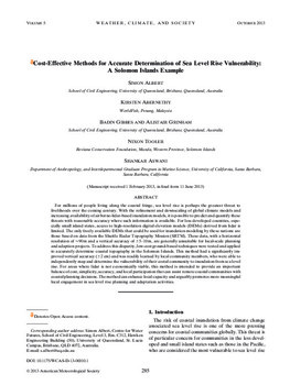 Cost-effective methods for accurate determination of sea level rise vulnerability: A Solomon Islands example