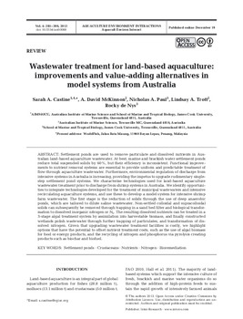 Wastewater treatment for land-based aquaculture: improvements and value-adding alternatives in model systems from Australia