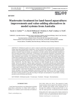 Wastewater treatment for land-based aquaculture: improvements and value-adding alternatives in model systems from Australia Wastewater treatment for land-based aquaculture: improvements and value-adding alternatives in model systems from Australia