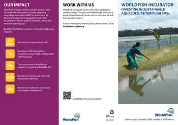 WorldFish incubator: Investing in sustainable aquaculture through SMEs