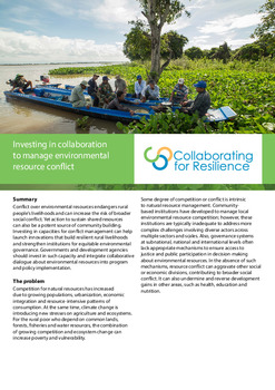 Investing in collaboration to manage environmental resource conflict Investing in collaboration to manage environmental resource conflict