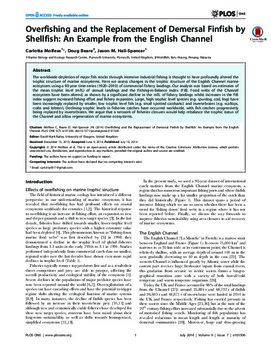 Overfishing and the replacement of demersal finfish by shellfish: An example from the english channel