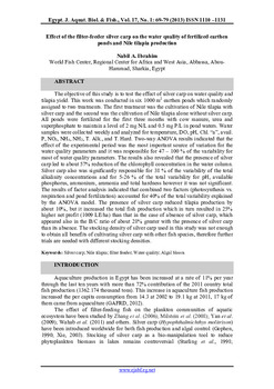 Effect of the filter-feeder silver carp on the water quality of fertilized earthen ponds and Nile tilapia production