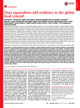 Does aquaculture add resilience to the global food system?