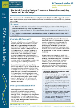 The Social-ecological systems framework: Potential for analysing gender and social change The Social-ecological systems framework: Potential for analysing gender and social change
