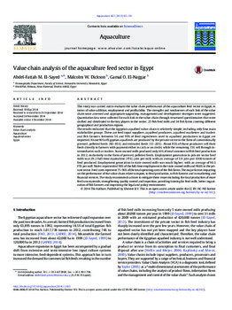 Value chain analysis of the aquaculture feed sector in Egypt