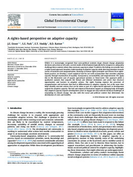 A rights-based perspective on adaptive capacity A rights-based perspective on adaptive capacity