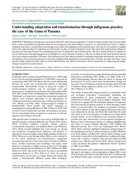 Understanding adaptation and transformation through indigenous practice: the case of the Guna of Panama Understanding adaptation and transformation through indigenous practice: the case of the Guna of Panama