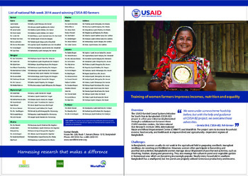 Cereal Systems Initiative for South Asia in Bangladesh (CSISA-BD) : Women farmers training case study update Cereal Systems Initiative for South Asia in Bangladesh (CSISA-BD) : Women farmers training case study update