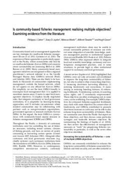 Is community-based fisheries management realising multiple objectives? Examining evidence from the literature