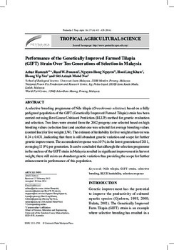 Performance of the Genetically Improved Farmed Tilapia (GIFT) strain over ten generations of selection in Malaysia