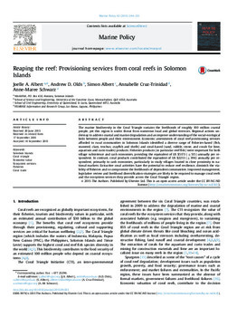 Reaping the reef: Provisioning services from coral reefs in Solomon Islands