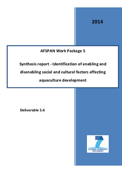 Synthesis report: Identification of enabling and disenabling social and cultural factors affecting aquaculture development Synthesis report: Identification of enabling and disenabling social and cultural factors affecting aquaculture development