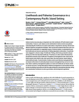 Livelihoods and fisheries governance in a contemporary Pacific Island setting