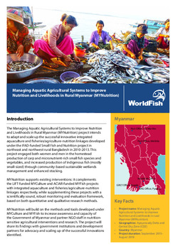 Managing Aquatic Agricultural Systems to improve nutrition and livelihoods in rural Myanmar (MYNutrition)
