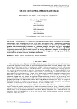 Fish and the nutrition of rural Cambodians Fish and the nutrition of rural Cambodians