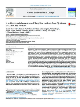 Is resilience socially constructed? Empirical evidence from Fiji, Ghana, Sri Lanka, and Vietnam