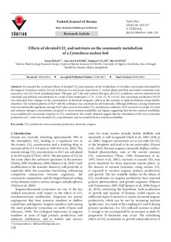 Effects of elevated CO2 and nutrients on the community metabolism of a Cymodocea nodosa bed Effects of elevated CO2 and nutrients on the community metabolism of a Cymodocea nodosa bed