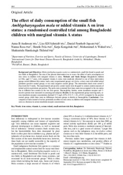 The effect of daily consumption of the small fish Amblypharyngodon mola or added vitamin A on iron status: a randomised controlled trial among Bangladeshi children with marginal vitamin A status