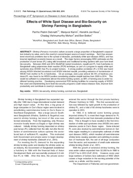 Effects of white spot disease and bio-security on shrimp farming in Bangladesh Effects of white spot disease and bio-security on shrimp farming in Bangladesh