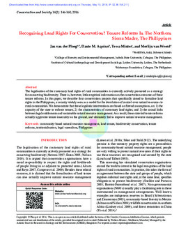 Recognising land rights for conservation? tenure reforms in the Northern Sierra Madre, The Philippines Recognising land rights for conservation? tenure reforms in the Northern Sierra Madre, The Philippines