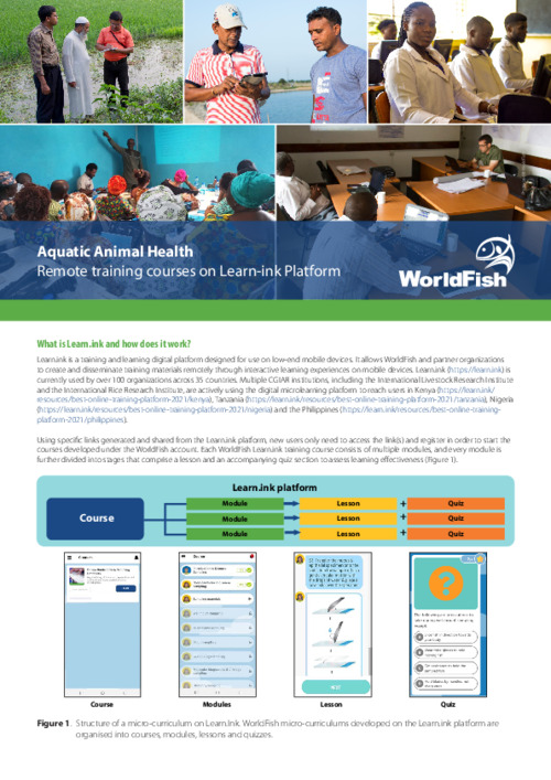 Aquatic Animal Health: Remote training courses on Learn.ink platform