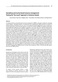 Spreading community-based resource management: Testing the "lite-touch" approach in Solomon Islands