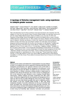 A typology of fisheries management tools: using experience to catalyse greater success
