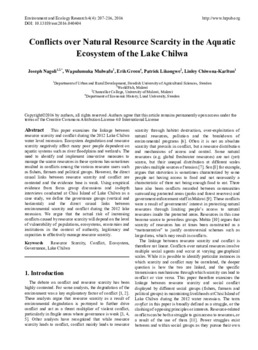 Conflicts over natural resource scarcity in the aquatic ecosystem of the Lake Chilwa Conflicts over natural resource scarcity in the aquatic ecosystem of the Lake Chilwa