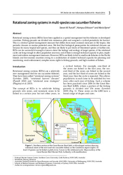 Rotational zoning systems in multi-species sea cucumber fisheries