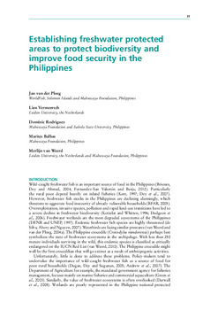 Establishing freshwater protected areas to protect biodiversity and improve food security in the Philippines