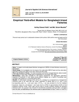 Empirical yield-effort models for Bangladesh inland fisheries