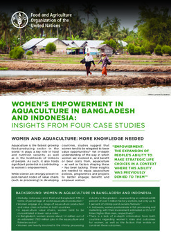 Womens empowerment in aquaculture in Bangladesh and Indonesia: Insights from four case studies Womens empowerment in aquaculture in Bangladesh and Indonesia: Insights from four case studies