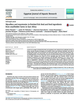 Mycoflora and mycotoxins in finished fish feed and feed ingredients from smallholder farms in East Africa Mycoflora and mycotoxins in finished fish feed and feed ingredients from smallholder farms in East Africa