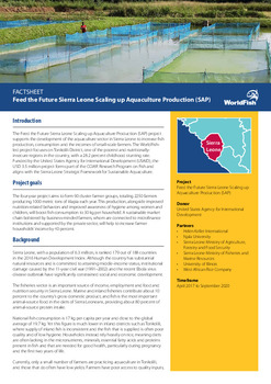 Feed the Future Sierra Leone Scaling up Aquaculture Production (SAP) Feed the Future Sierra Leone Scaling up Aquaculture Production (SAP)