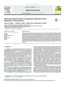 Measuring nutritional quality of agricultural production systems: Application to fish production