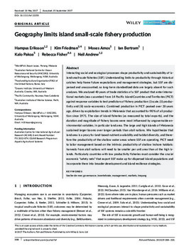 Geography limits island small-scale fishery production Geography limits island small-scale fishery production