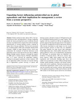 Unpacking factors influencing antimicrobial use in global aquaculture and their implication for management: a review from a systems perspective