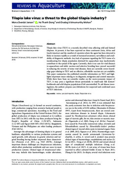 Tilapia lake virus: a threat to the global tilapia industry? Tilapia lake virus: a threat to the global tilapia industry?