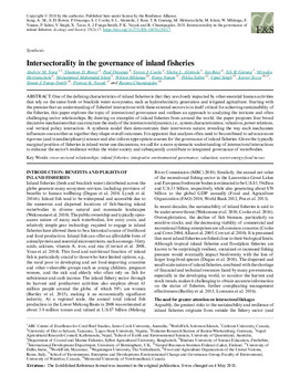 Intersectorality in the governance of inland fisheries