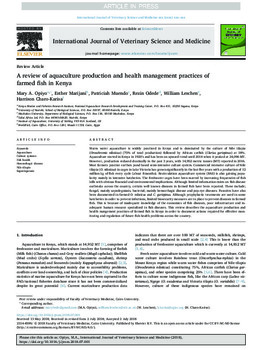 A review of aquaculture production and health management practices of farmed fish in Kenya