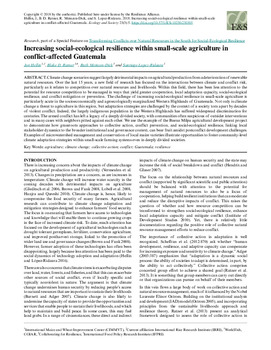 Increasing social-ecological resilience within small-scale agriculture in conflict-affected Guatemala